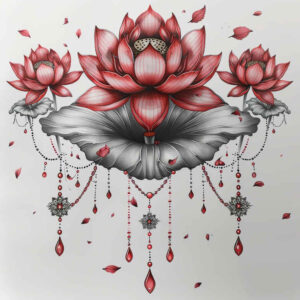 lotus-in-motion – tattoo design ideas free ai generated – iconic – for-side – Gallery: lotuses-inkby-ai