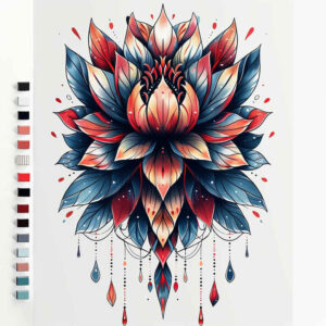 lotus-in-motion – tattoo design ideas free ai generated – negative-space – for-ribs – Gallery: lotuses-inkby-ai