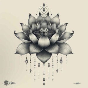 lotus – tattoo design ideas free ai generated – mini-geometry – for-biceps – Gallery: lotuses-inkby-ai