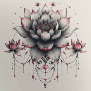 lotus-life-symbol – tattoo design ideas free ai generated – few-strokes – for-wrist-side – Gallery: lotuses-inkby-ai