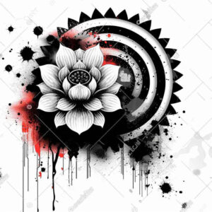 lotus-petals-detail – tattoo design ideas free ai generated – airy – for-thigh – Gallery: lotuses-inkby-ai