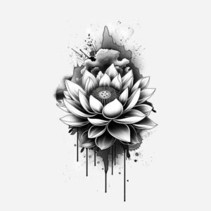 lotus-petals-detail – tattoo design ideas free ai generated – simple-form – for-abdomen – Gallery: lotuses-inkby-ai