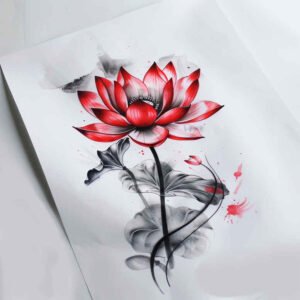 lotus-purity-symbol – tattoo design ideas free ai generated – short-stroke – for-triceps – Gallery: lotuses-inkby-ai