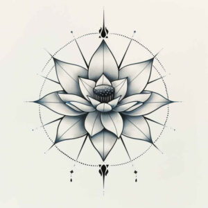 lotus-spirituality-symbol – tattoo design ideas free ai generated – ultra-thin – for-biceps – Gallery: lotuses-inkby-ai