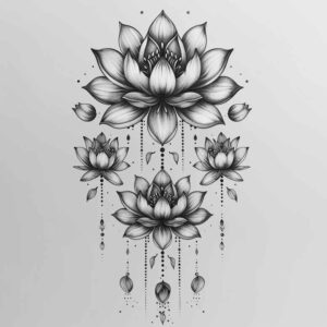 lotus-with-light-effect – tattoo design ideas free ai generated – symbol-mark – for-shoulder – Gallery: lotuses-inkby-ai