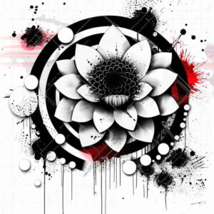 lotus-with-line – tattoo design ideas free ai generated – simple-dot – for-scapula – Gallery: lotuses-inkby-ai