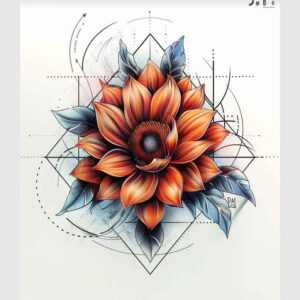 lotus-with-ornamentation – tattoo design ideas free ai generated – pure-design – for-shin – Gallery: lotuses-inkby-ai