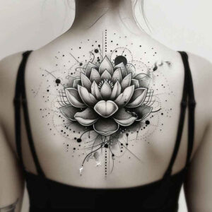 lotus-with-shading – tattoo design ideas free ai generated – no-excess – for-upper-thigh – Gallery: lotuses-inkby-ai