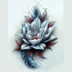 lotus-with-shading – tattoo design ideas free ai generated – tiny-detail – for-heel – Gallery: lotuses-inkby-ai