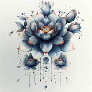 lotus-with-wavy-line – tattoo design ideas free ai generated – subtle – for-upper-chest – Gallery: lotuses-inkby-ai
