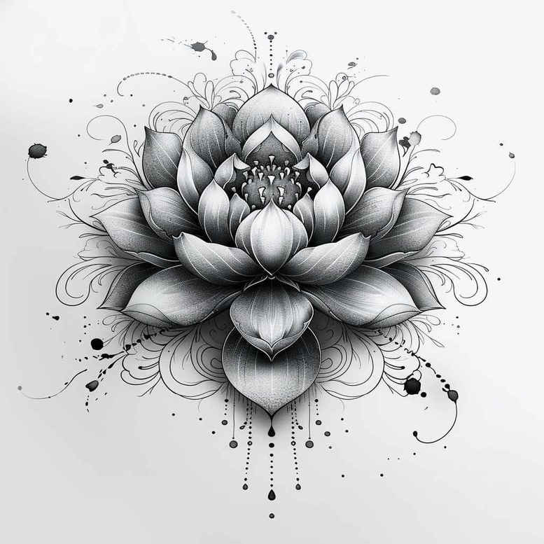 minimalist-lotus – tattoo design ideas free ai generated – soft-touch – for-upper-shoulder – Gallery: lotuses-inkby-ai