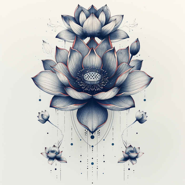 lotuses tattoo design ideas simple dot artistic detail represents determination