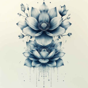 lotuses tattoo design ideas clear-cut blooming symbolising strength