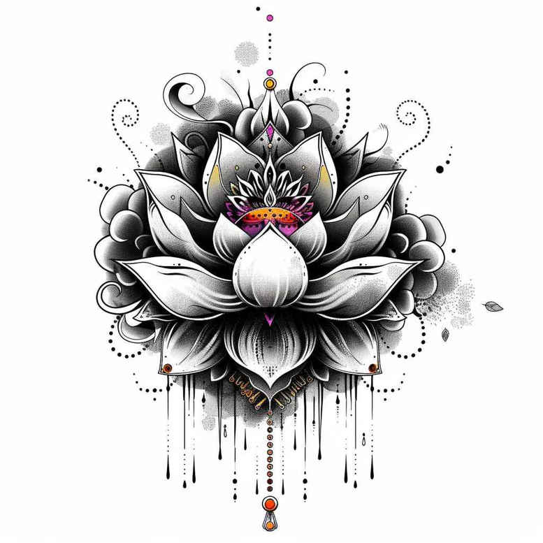 lotuses tattoo design ideas simple icon botanical determination and power