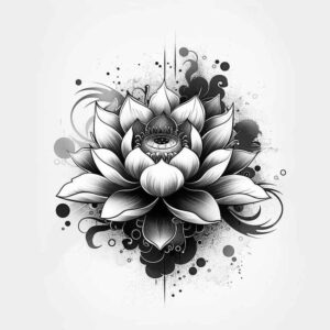 lotuses tattoo design ideas dotwork flowing lines for lower chest