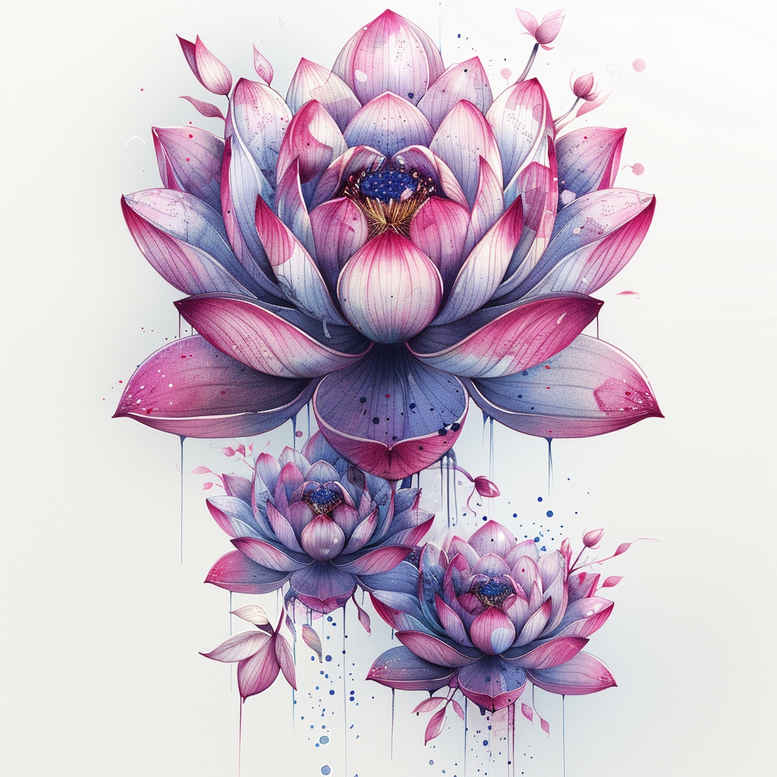 lotuses tattoo design ideas discreet flowing lines for sternum