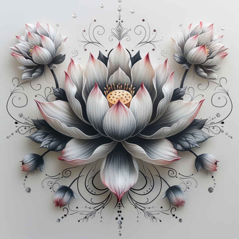 lotuses tattoo design ideas clean stroke flowing lines represents courage