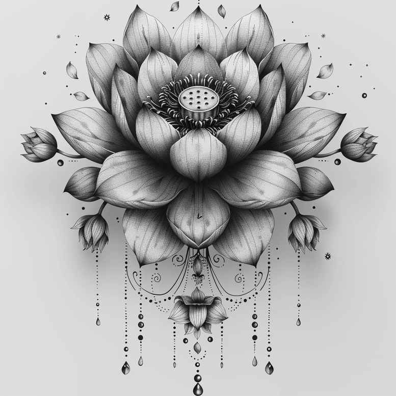 lotuses tattoo design ideas outline only gentle for collarbone
