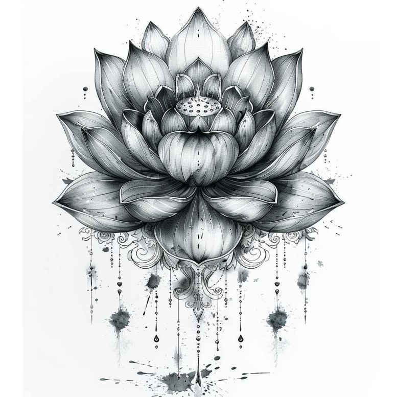 lotuses tattoo design ideas minimalist script harmonious symbol of determination