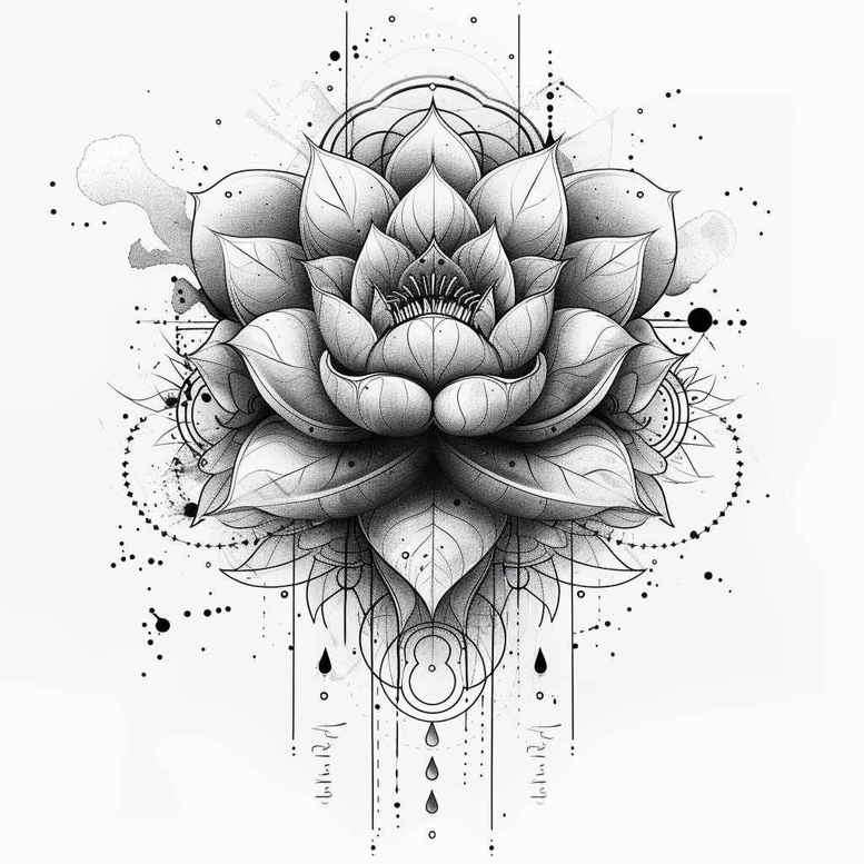 lotuses tattoo design ideas simple dot intricate endurance and power