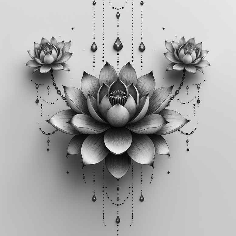 lotuses tattoo design ideas compact peaceful for hip