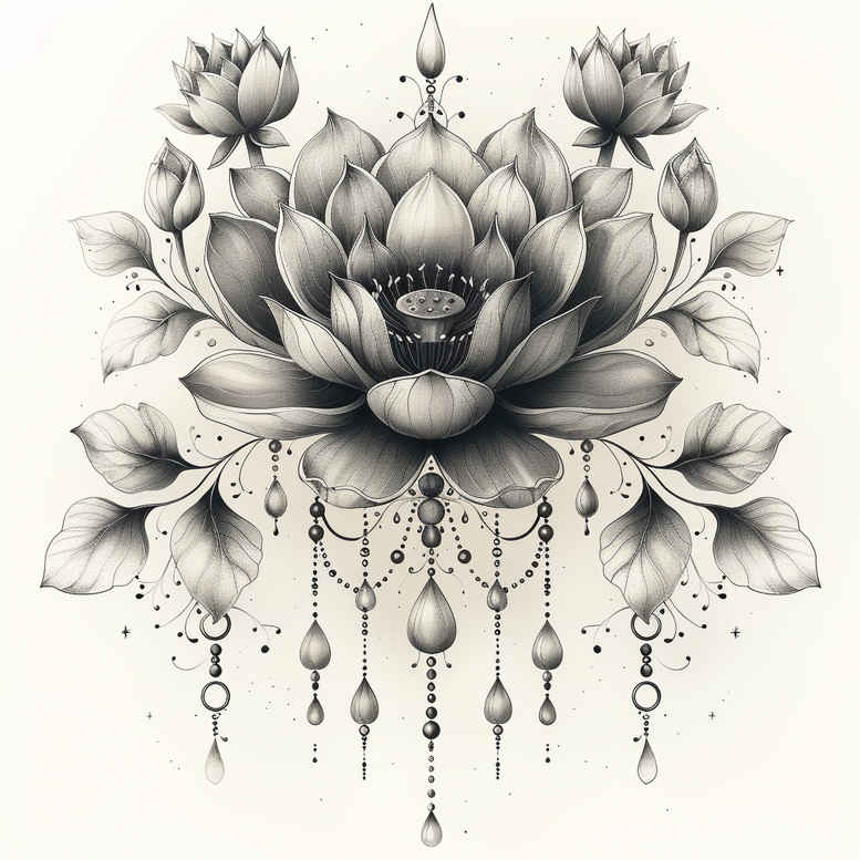 lotuses tattoo design ideas crisp outline serene for hip