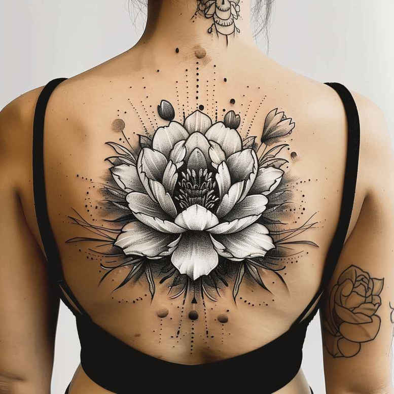 lotuses tattoo design ideas negative space spiritual for lower chest
