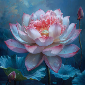 water-flower – tattoo design ideas free ai generated – crisp-outline – for-temple – Gallery: lotuses-inkby-ai