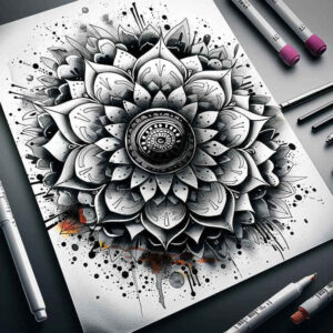 centerpiece – tattoo design ideas free ai generated – circular-pattern – for-nape – Gallery: mandalas-and-similar-inkby-ai