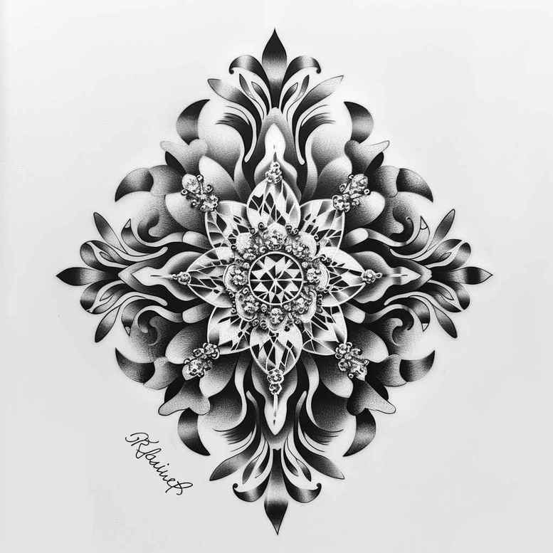 circle-of-life – tattoo design ideas free ai generated – ornate-circle – for-stomach – Gallery: mandalas-and-similar-inkby-ai