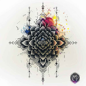 circle-segments – tattoo design ideas free ai generated – fine-line – for-outer-arm – Gallery: mandalas-and-similar-inkby-ai