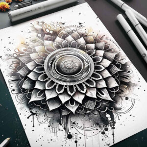 circle-segments – tattoo design ideas free ai generated – universe – for-heel – Gallery: mandalas-and-similar-inkby-ai