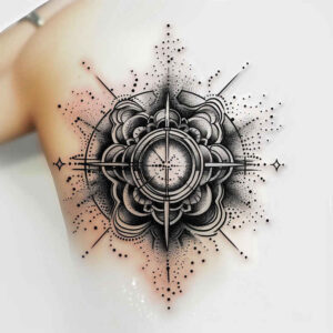 circular-lace – tattoo design ideas free ai generated – meditative – for-lower-chest – Gallery: mandalas-and-similar-inkby-ai