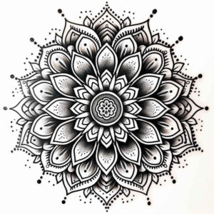 delicate-arcs – tattoo design ideas free ai generated – ornate – for-lower-chest – Gallery: mandalas-and-similar-inkby-ai