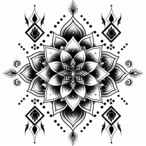 delicate-outline – tattoo design ideas free ai generated – repetition – for-chest – Gallery: mandalas-and-similar-inkby-ai
