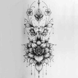 delicate-outline – tattoo design ideas free ai generated – repetitive-shapes – for-forearm – Gallery: mandalas-and-similar-inkby-ai