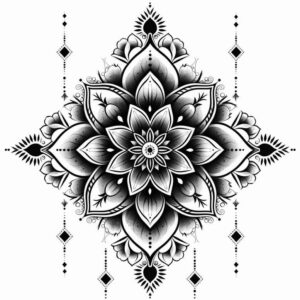 detailed-symmetry – tattoo design ideas free ai generated – sacred-symbol – for-back-of-neck – Gallery: mandalas-and-similar-inkby-ai