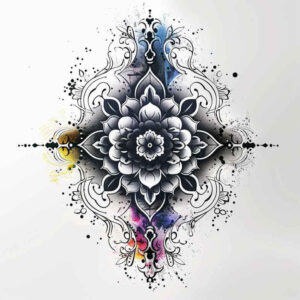 dynamic-center – tattoo design ideas free ai generated – ornamental-rays – for-elbow – Gallery: mandalas-and-similar-inkby-ai