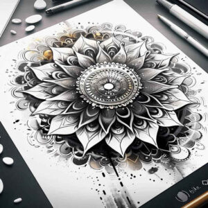 elaborate – tattoo design ideas free ai generated – patterned – for-ankle – Gallery: mandalas-and-similar-inkby-ai
