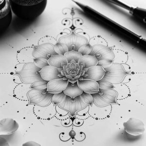 enlightenment – tattoo design ideas free ai generated – wavy-lines – for-upper-back – Gallery: mandalas-and-similar-inkby-ai