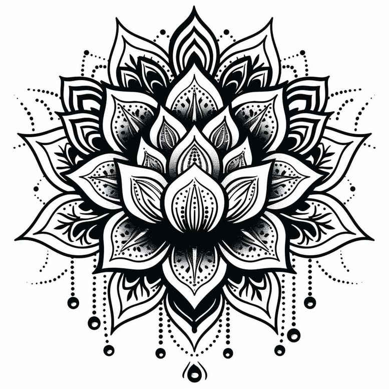 ethereal – tattoo design ideas free ai generated – meditative-art – for-lower-thigh – Gallery: mandalas-and-similar-inkby-ai