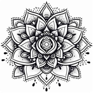 geometric-pattern – tattoo design ideas free ai generated – radiant-center – for-foot – Gallery: mandalas-and-similar-inkby-ai
