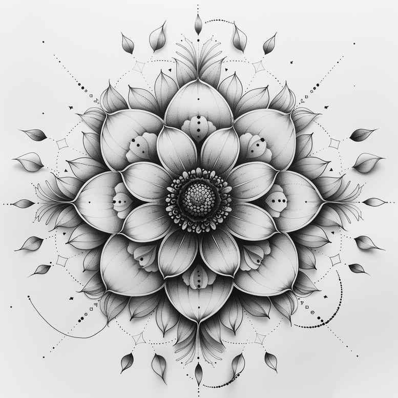 infinity-motif – tattoo design ideas free ai generated – radiating-lines – for-upper-shoulder – Gallery: mandalas-and-similar-inkby-ai