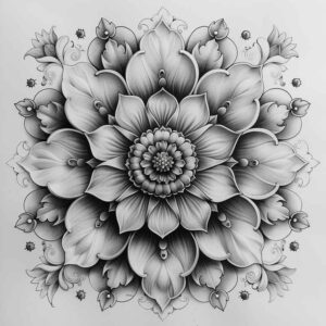 mandala-grid – tattoo design ideas free ai generated – harmony-lines – for-shoulder – Gallery: mandalas-and-similar-inkby-ai