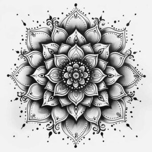 mystic – tattoo design ideas free ai generated – engraved-motif – for-lower-thigh – Gallery: mandalas-and-similar-inkby-ai