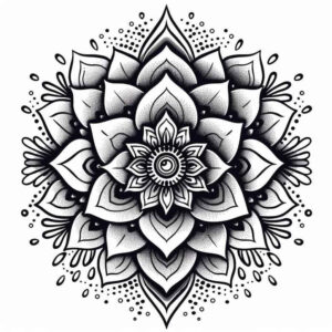 orderly – tattoo design ideas free ai generated – radiating-lines – for-knee – Gallery: mandalas-and-similar-inkby-ai