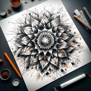 ornamental-swirl – tattoo design ideas free ai generated – cosmic – for-heel – Gallery: mandalas-and-similar-inkby-ai