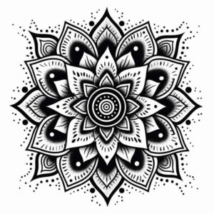 radiating-lines – tattoo design ideas free ai generated – ornamental-web – for-knee – Gallery: mandalas-and-similar-inkby-ai