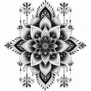 radiating-symmetry – tattoo design ideas free ai generated – concentric-circles – for-chest – Gallery: mandalas-and-similar-inkby-ai