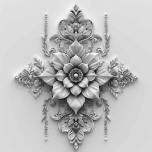 radiating-symmetry – tattoo design ideas free ai generated – ornamental-ring – for-lower-thigh – Gallery: mandalas-and-similar-inkby-ai